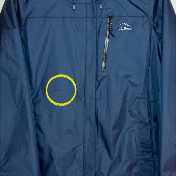 L.L. Bean Trail Model Rain Jacket Fleece-Lined Nautical Navy Size Medium Petite - Picture 13 of 13